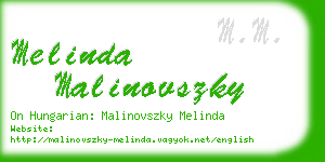 melinda malinovszky business card